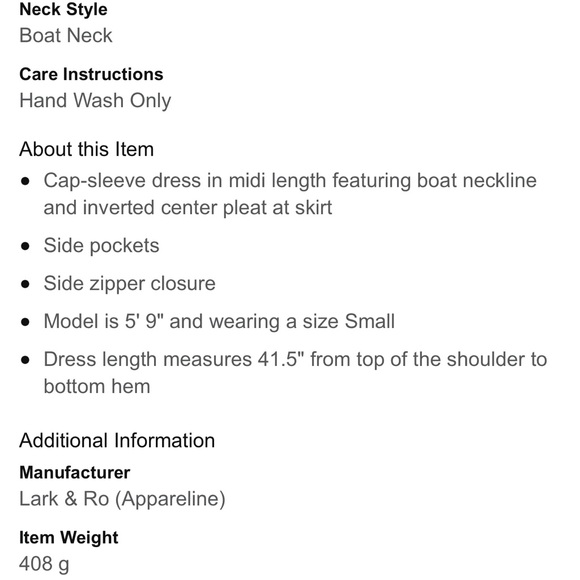 fully lined Lark & Ro inverted pleat fitted A line fir green dress cap sleeves - Picture 8 of 15